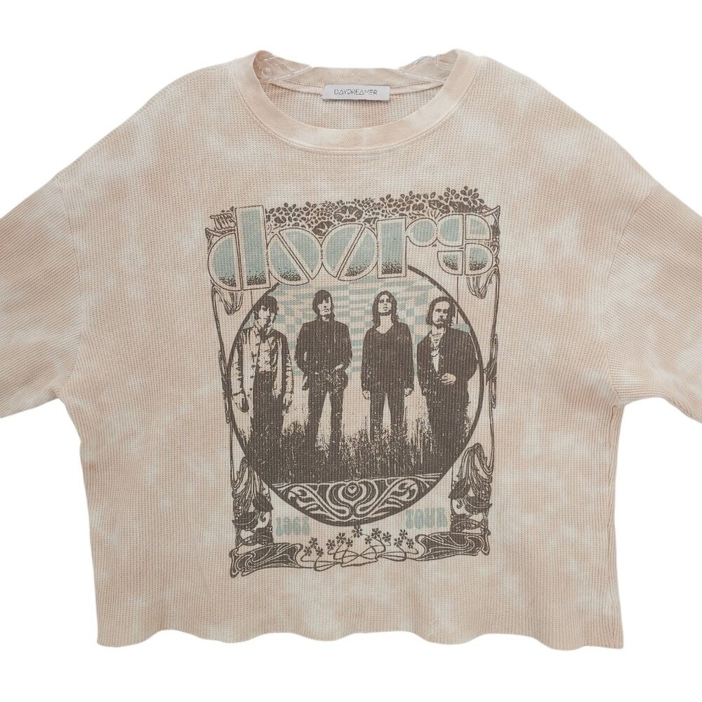 DAYDREAMER The Doors 1968 Tour Long Sleeve Waffle Knit Boxy Top SMALL - Picture 2 of 8